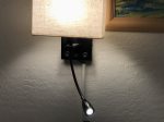 wall light with USB char port and reading light